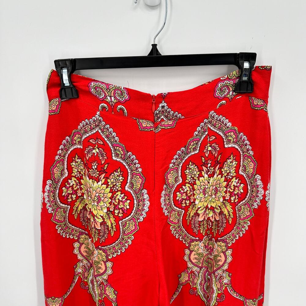 ANTHROPOLOGIE ETT:WA Red Print Manon Wide Leg Flared Pant // 2 - Picture 8 of 15
